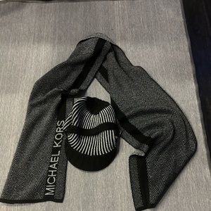 Michael Kors Metallic Thread Scarf and Hat Winter Set